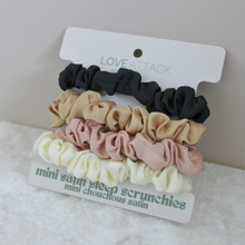 Load image into Gallery viewer, Love Attack - Mini Satin Sleep Scrunchies (4 Pack)