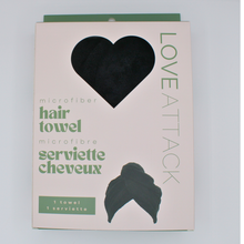 Load image into Gallery viewer, Love Attack - Quick Dry Microfiber Hair Towel - Black