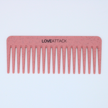 Load image into Gallery viewer, Love Attack - Wheat Straw Wide Tooth Wet/Dry Detangling Hair Comb - Pink