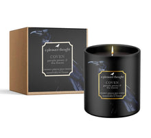 Load image into Gallery viewer, A Pleasant Thought - COVEN | PURPLE PEONY &amp; TEA LEAVES | RAVEN CANDLE: Wood
