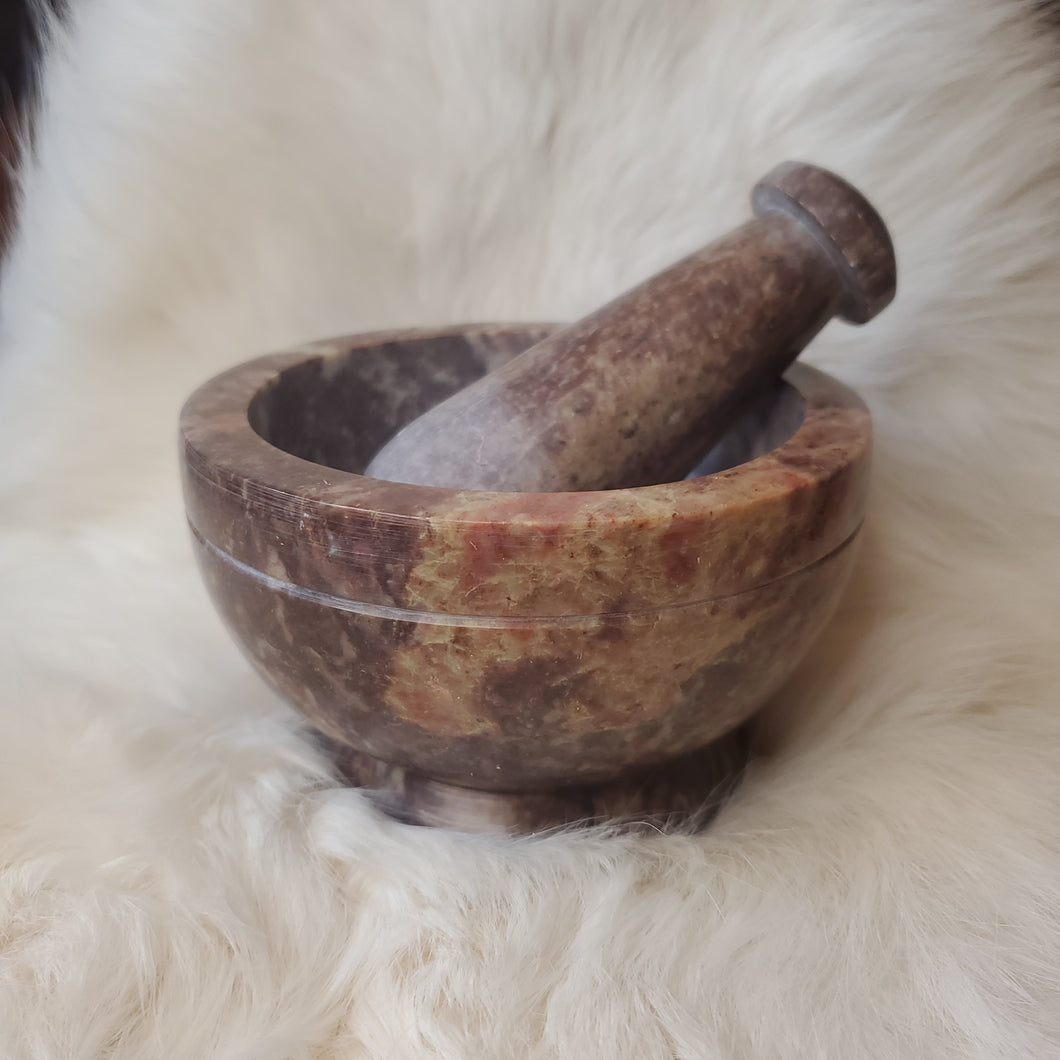 Natural Soapstone Mortar and Pestle 4